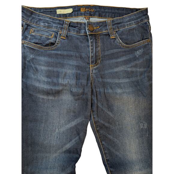 KUT From The Kloth Connie Ankle Skinny Jeans Dark Wash Distressed Raw Hem Size 6 - Picture 2 of 8